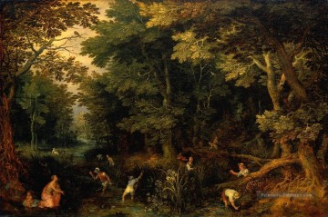 Latone et les paysans lyciens flamands Jan Brueghel l’Ancien Forêt Peinture à l'huile
